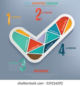 Checking puzzle info graphic design,clean vector