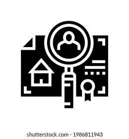 checking tenant recommendations glyph icon vector. checking tenant recommendations sign. isolated contour symbol black illustration
