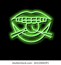 checking tooth braces neon light sign vector. checking tooth braces illustration