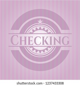 Checking vintage pink emblem
