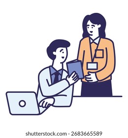 checking work from worker illustration vector design