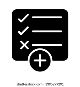 checklist add vector glyph flat icon