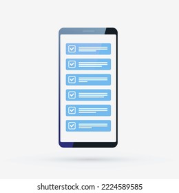 Checklist application, business work list, personal schedule and reminder app with checkmarks