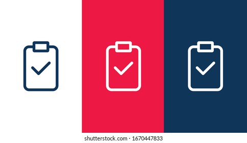 Checklist approval line icon for web and mobile