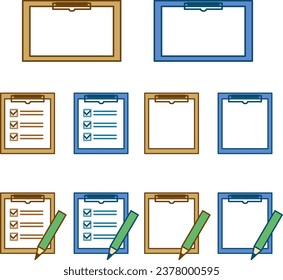 Conjunto de lápiz de color del encuadernador de lista de verificación