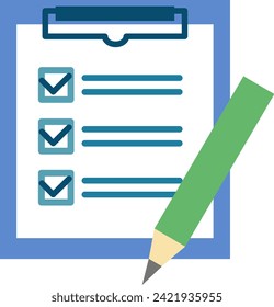 Checklist Binder Pencil Blue Cute