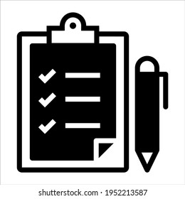 lista de verificación icono de vector relleno negro aislado