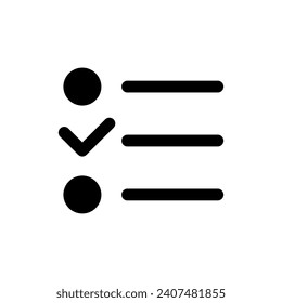 Icono de Ui glifo negro de lista de verificación. Para hacer una lista en línea. Herramienta de planificación digital. Diseño de interfaz de usuario. Símbolo de silueta en el espacio blanco. Pictograma sólido para web, móvil. Ilustración vectorial aislada
