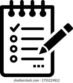 Checklist black icon, to do list, task complete