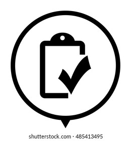checklist - black vector  icon; map pointer