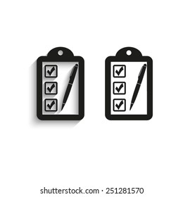 checklist - black vector icons
