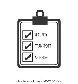Checklist in black and white colors, vector illustration graphic.