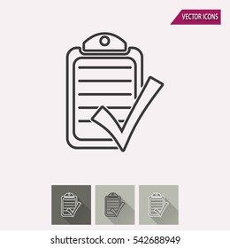 Checklist - black and white icons. Vector illustration.
