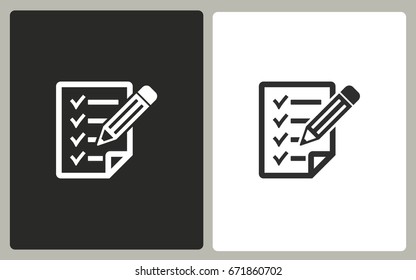 Checklist - black and white icons. Vector illustration.
