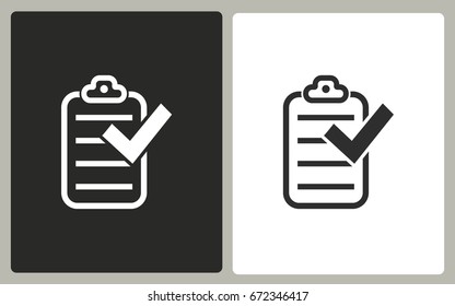 Checklist - black and white icons. Vector illustration.