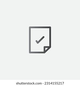 Lista de comprobación Icono de documento en blanco Ilustración Vector Color editable