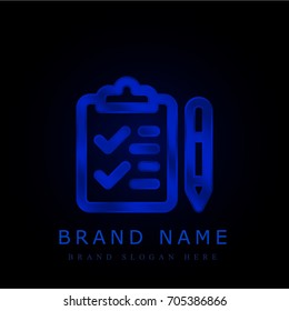 Checklist blue chromium metallic logo