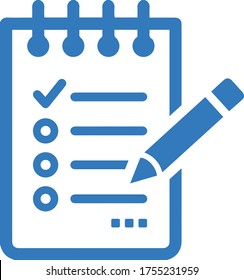 Blau der Checkliste Symbol auswählen, Liste ausführen, Aufgabe abgeschlossen