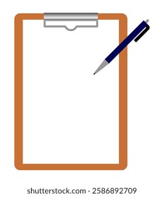 checklist board and ball pen vector illustration element of stationary object equipment tools 