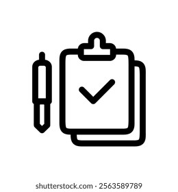 Checklist Board Icon Line Style Design Finance Vector Illustration