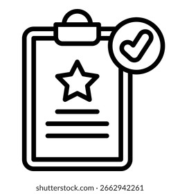 Checklist Board Icon Line Style For Various Design Purposes