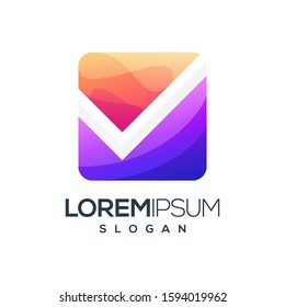 checklist box gradient color logo design