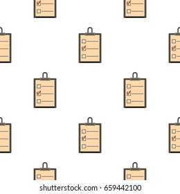 Checklist with box and red mark pattern seamless flat style for web vector illustration