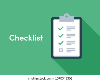 Checklist brief with check tick marks icons for checklist survey or opinion poll