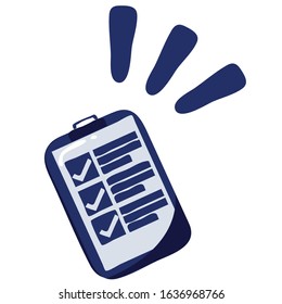 checklist business blue icon vector
