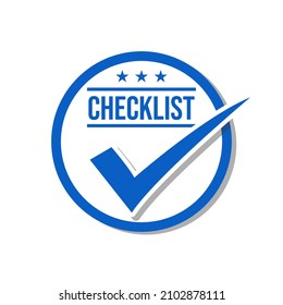 Checklist business points plan mark icon label badge design vector