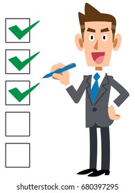 Checklist Businessman Smile