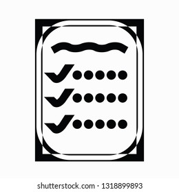 The checklist is by type of menu style. Vector icon.