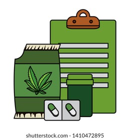 checklist and cannabis bottles products