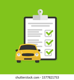 Checklist car servise list icon. Vector illustration.