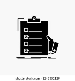 checklist, check, expertise, list, clipboard Glyph Icon. Vector isolated illustration
