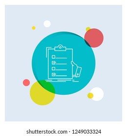 checklist, check, expertise, list, clipboard White Line Icon colorful Circle Background