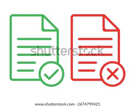 Checklist with check mark and cross icon