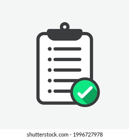 Checklist Check Mark Flat Vector Icon