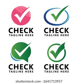 Checklist check mark check logo template vector