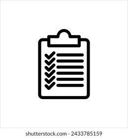 Checklist, checkmark, accept, clipboard icon, suitable for design element with simple outline  icon style has EPS file