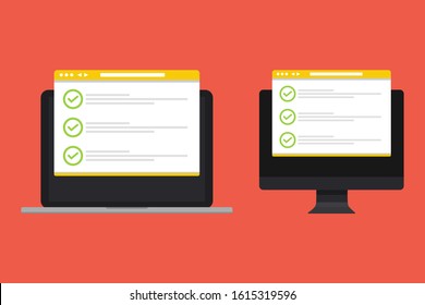 Checklist and checkmarks by email.