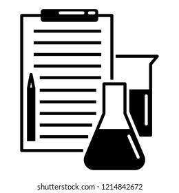 Checklist chemistry lab icon. Simple illustration of checklist chemistry lab vector icon for web design isolated on white background