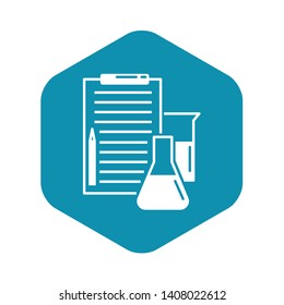 Checklist chemistry lab icon. Simple illustration of checklist chemistry lab vector icon for web design isolated on white background