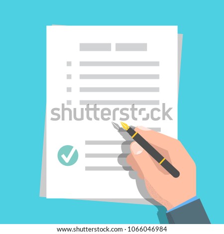 Checklist, Claim form concept. Vector illustration in flat style.