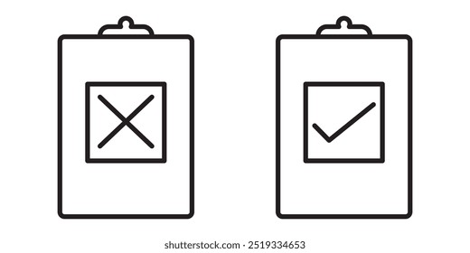 Lista de comprobación Conjunto de iconos de Clip Ilustración Vector abstracto sobre un fondo blanco