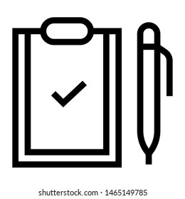 checklist clip thin line vector icon
