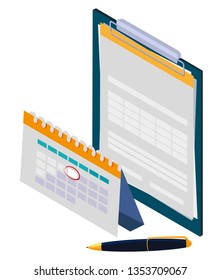 checklist clipboard with calendar