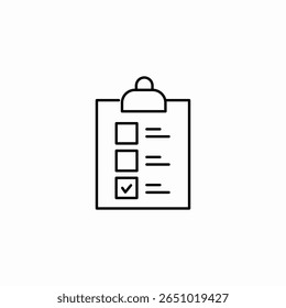 lista de verificação ícone do documento da área de transferência sinal vetor