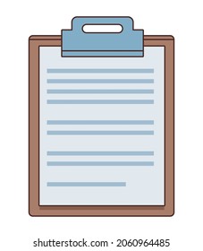 icono de aislamiento del documento del portapapeles de lista de verificación