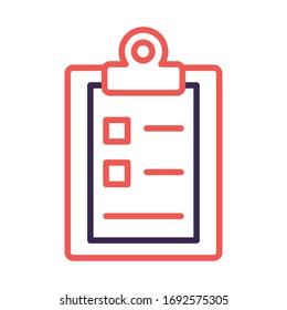 lista de comprobación Portapapeles estilo de línea de documento ilustración vectorial